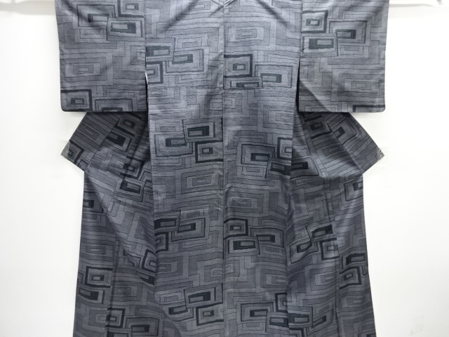 JAPANESE KIMONO / TOKAMACHI TSUMUGI / WOVEN GEOMETRIC