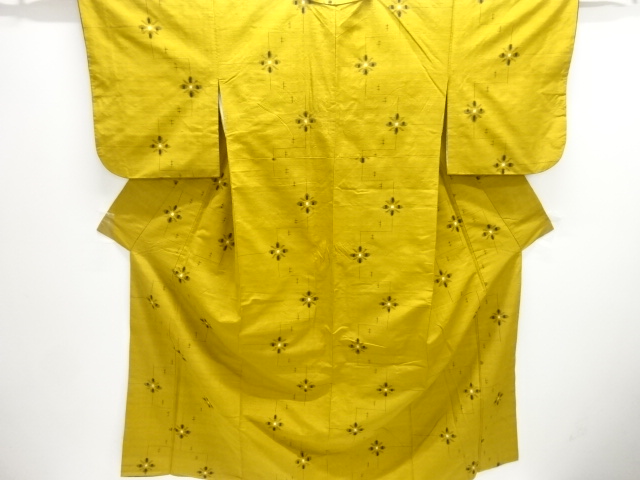 JAPANESE KIMONO / TSUMUGI / WOVEN ABSTRACT FLOWER 
