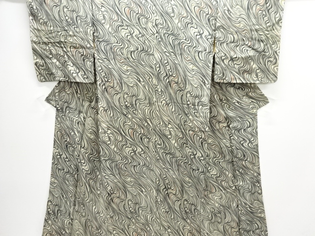 JAPANESE KIMONO / ANTIQUE KIMONO / SILK / KINSHA / ABSTRACT