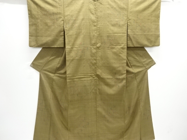 JAPANESE KIMONO / SILK / HAND WOVEN / MAWATA TSUMUGI / ABSTRACT PATTERN
