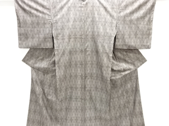 JAPANESE KIMONO / DORO OSHIMA TSUMUGI (9 maruki) / WOVEN ABSTACT PATTERN 