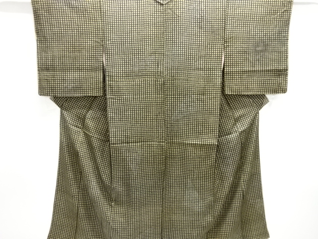 JAPANESE KIMONO / ANTIQUE KIMONO / TAISHO ROMAN STYLE / ABSTRACT GRID