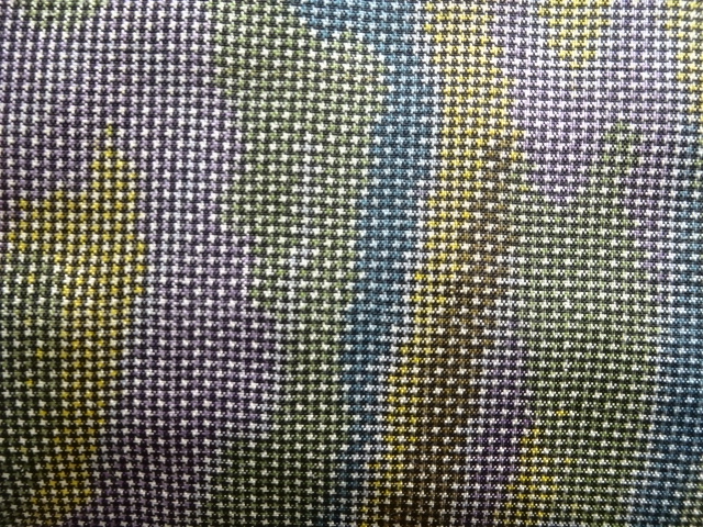 JAPANESE KIMONO / ANTIQUE KIMONO / OSHIMA TSUMUGI (5 maruki) / WOVEN ABSTRACT PATTERN