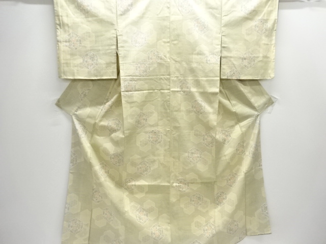 JAPANESE KIMONO / OMESHI / NISHIJIN-ORI / UNUSED / WOVEN FLORAL PLANTS