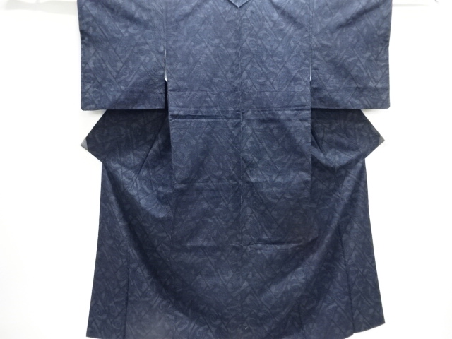 JAPANESE KIMONO / TSUMUGI / WOVEN ARABESQUE