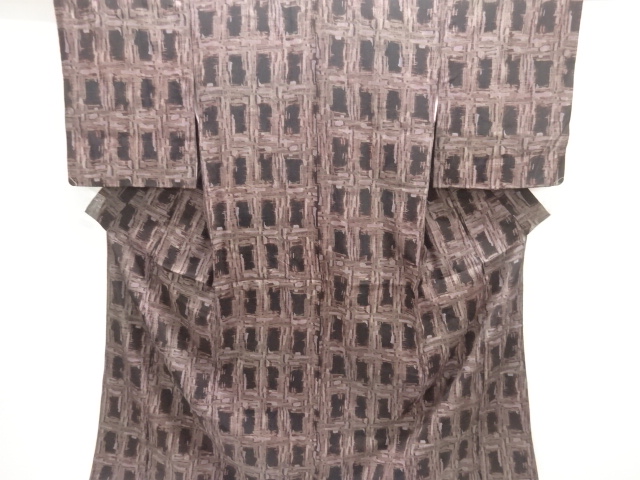 JAPANESE KIMONO / ANTIQUE KIMONO / TAISHO ROMAN STYLE / GRID