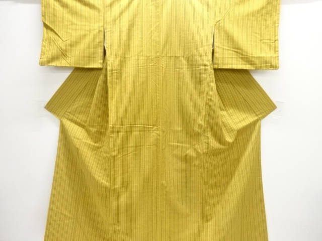 JAPANESE KIMONO / ANTIQUE KIMONO / SILK / HAND WOVEN TSUMUGI / STRIPE