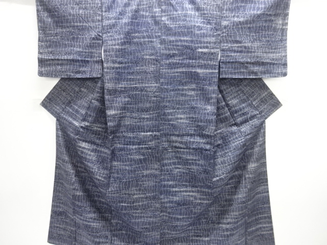 JAPANESE KIMONO / SILK / HAND WOVEN TSUMUGI / ABSTRACT PATTERN