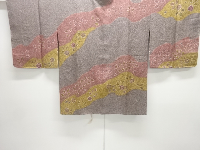 JAPANESE MICHIYUKI COAT / UNUSED / SHIBORI / FLORAL PLANTS