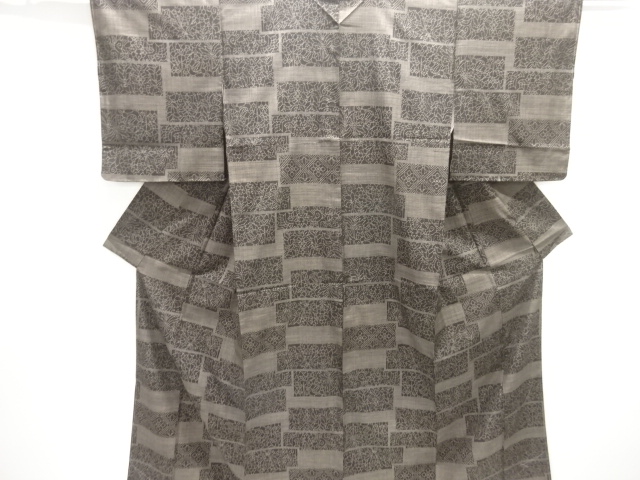 JAPANESE KIMONO / UNUSED DORO OSHIMA TSUMUGI (5 maruki) / WOVEN FLOWER SARASA