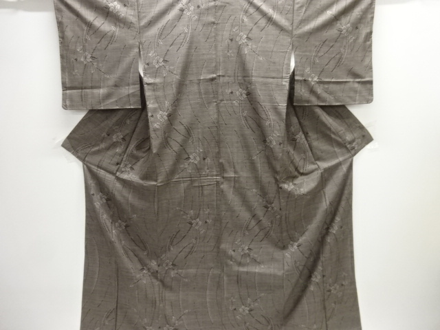 JAPANESE KIMONO / UNUSED DORO OSHIMA TSUMUGI (5 maruki) / WOVEN PLANT