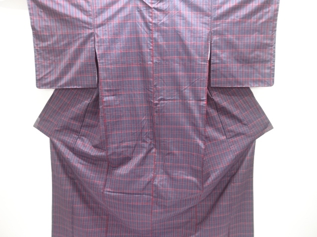 未使用品　格子織り出し本場大島紬着物