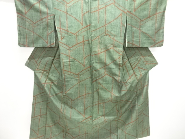 JAPANESE KIMONO / TSUMUGI / WOVEN ABSTRACT PATTERN 