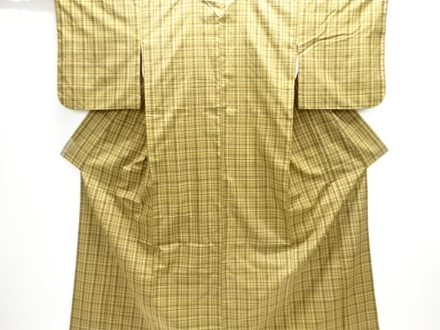 JAPANESE KIMONO / TSUMUGI / WOVEN GRID