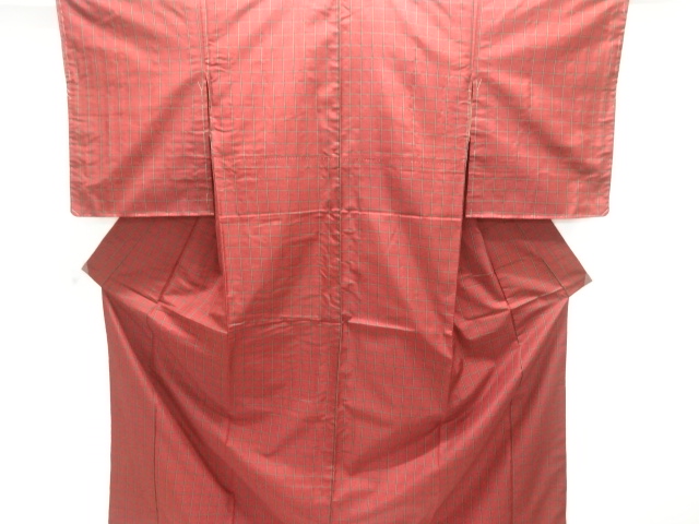 JAPANESE KIMONO / ANTIQUE KIMONO / SILK / OSHIMA TSUMUGI / WOVEN GRID