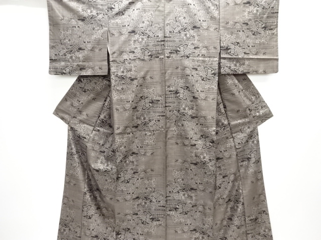 JAPANESE KIMONO / DORO OSHIMA TSUMUGI (9 maruki) / WOVEN CHAYAGATSUJI 