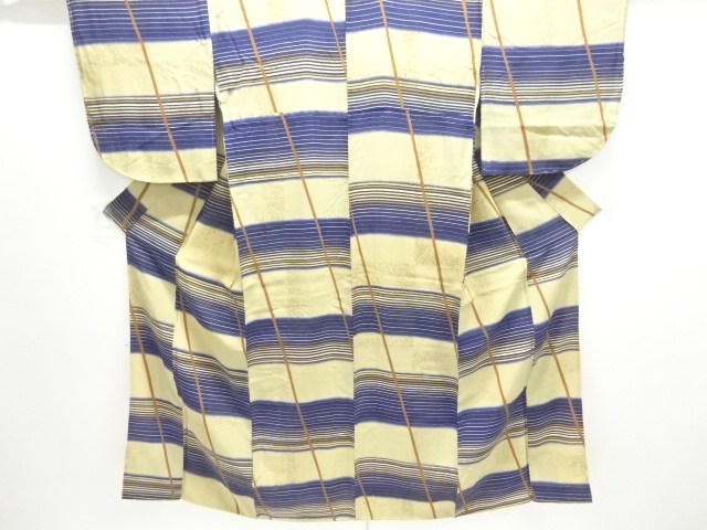 JAPANESE KIMONO / ANTIQUE KIMONO / STRIPE & DIAGONAL STRIPE