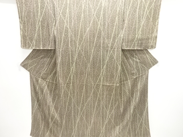 JAPANESE KIMONO / ANTIQUE KIMONO / SILK / KINSHA / SCATTERED NORI & ABSTRACT PATTERN