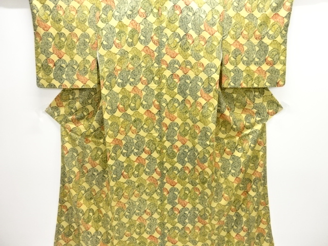 JAPANESE KIMONO / TSUMUGI / KATAZOME / BIRD & FLOWER 