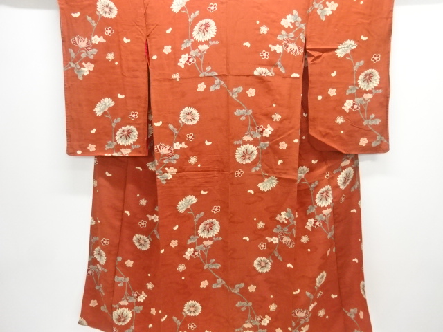 アンティーク　紋錦紗菊模様着物