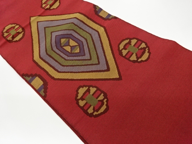 JAPANESE KIMONO / VINTAGE FUKURO OBI / WOVEN ABSTRACT PATTERN