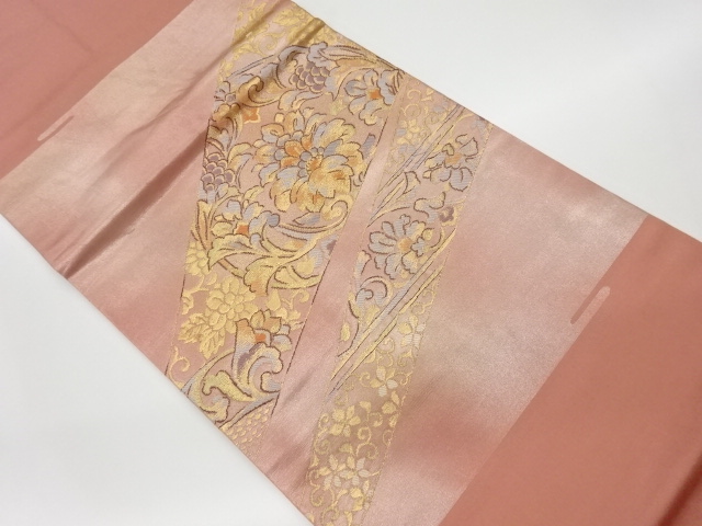 リサイクル　花唐草模様織出し名古屋帯