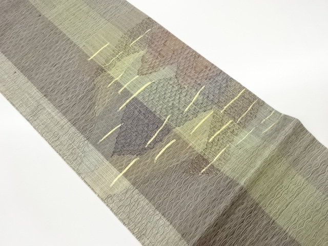 着物・帯 ] - 袋帯 リサイクル すくい織縞に抽象模様織出し袋帯宗 sou::お茶道具・着物のお店