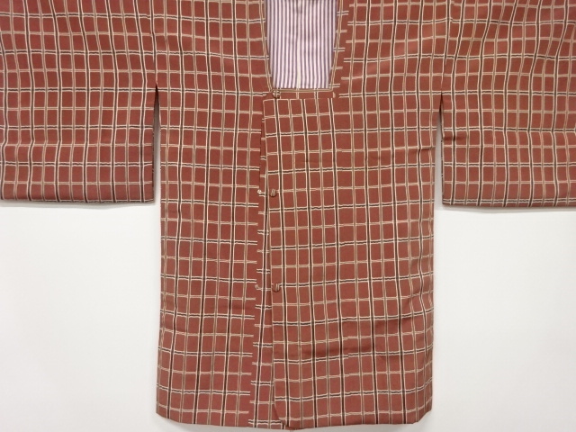 JAPANESE KIMONO / VINTAGE MICHIYUKI COAT / WOVEN GRID