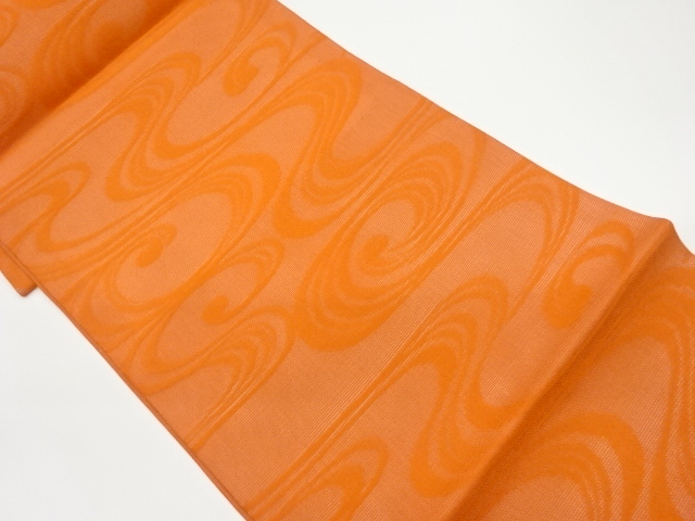  紗 流水模様織出し開き名古屋帯（額縁仕立て）