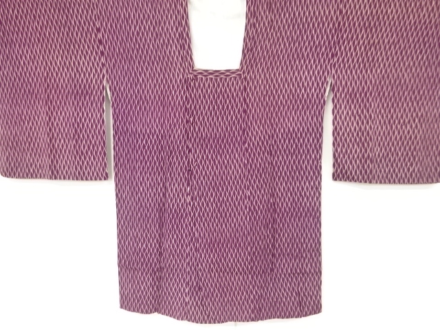 JAPANESE KIMONO / ANTIQUE MICHIYUKI COAT / KINSHA / TATEWAKU PATTERN