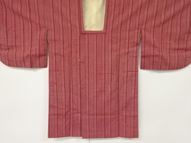 JAPANESE KIMONO / ANTIQUE MICHIYUKI COAT / TSUMUGI / WOVEN STRIPE