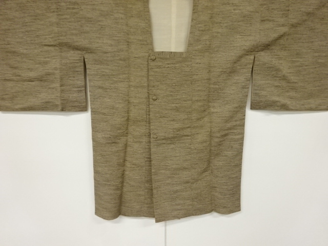 JAPANESE KIMONO / ANTIQUE MICHIYUKI COAT / FUSHI TSUMUGI / WOVEN STRIPE