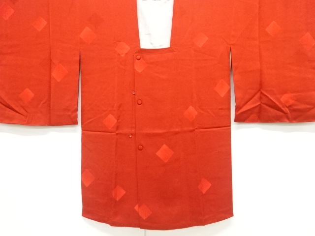 JAPANESE KIMONO / VINTAGE MICHIYUKI COAT / SILK / WOVEN TREES & RHOMBUS