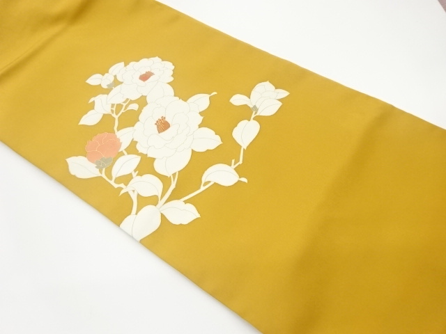 着物・帯 ] - 名古屋帯 塩瀬金彩椿模様刺繍名古屋帯宗 sou::お茶道具 