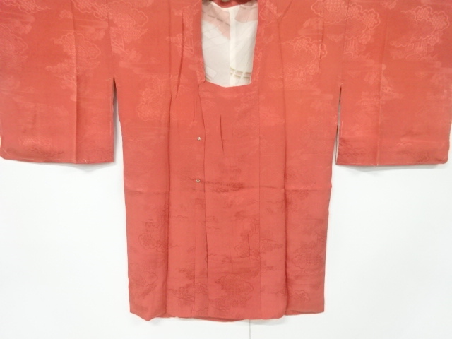 JAPANESE KIMONO / ANTIQUE MICHIYUKI COAT / SILK / MON KINSHA / WOVEN CARRIAGE