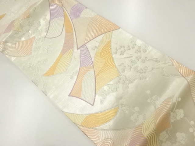 JAPANESE KIMONO / ANTIQUE FUKURO OBI / SILK / WOVEN NOSHI PATTERN