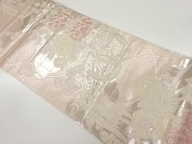花車模様織出し丸帯