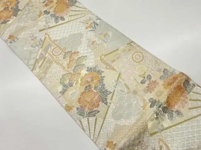 JAPANESE FUKURO OBI / SAGANISHIKI / WOVEN FLORAL PLANTS