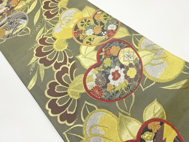 JAPANESE FUKURO OBI / WOVEN FLOWERS