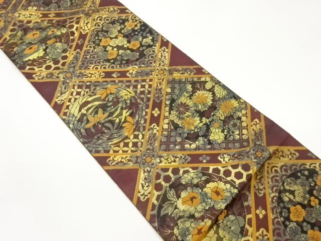 JAPANESE FUKURO OBI / WOVEN RHOMBUS / BY HATTORI ORIMONO