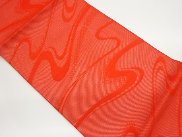 紗 流水模様織出し開き名古屋帯（額縁仕立て）