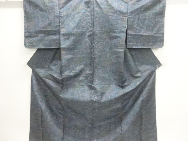JAPANESE KIMONO / OSHIMA TSUMUGI / LEAVES