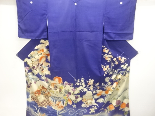 宗sou アンティーク 錦紗橋に鶴菊貝合わせ模様刺繍花嫁衣裳五つ紋振袖・中着セット マラソン限定☆最大3000円クーポン配布中☆11⁄11 1:59まで