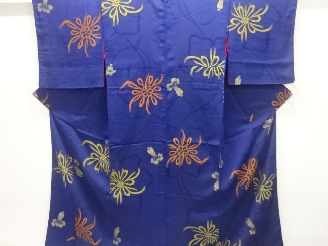 JAPANESE KIMONO / ANTIQUE KIMONO / TAISHO ROMAN STYLE / MON KINSHA / WOVEN KUMIHIMO CORD