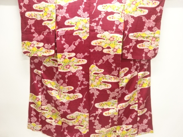 JAPANESE KIMONO / ANTIQUE KIMONO / TAISHO ROMAN STYLE / MIST & UME