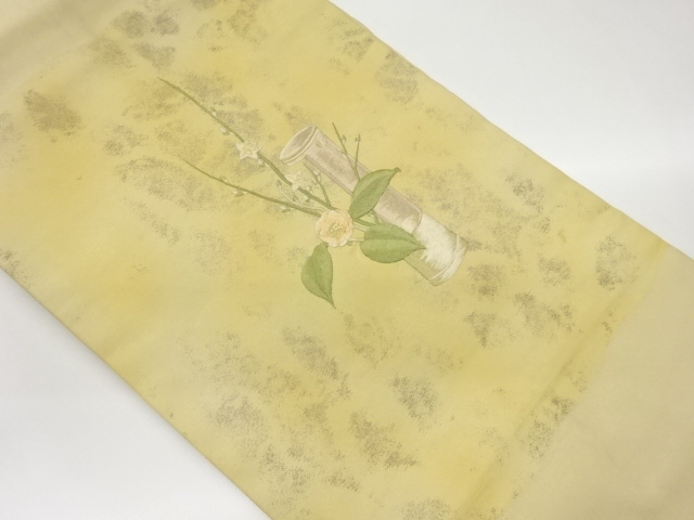 JAPANESE NAGOYA OBI / EMBROIDERY / FLOWER VASE