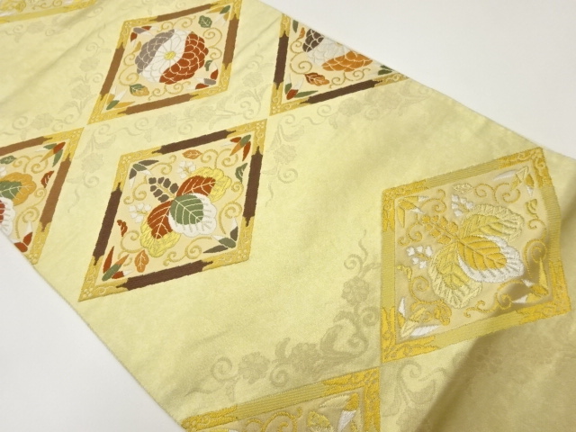 JAPANESE FUKURO OBI / WOVEN KIKU & PAULOWNIA