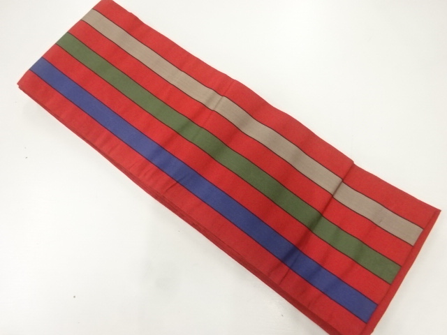 JAPANESE HANHABA OBI / CHIKUZEN HAKATA / WOVEN STRIPE