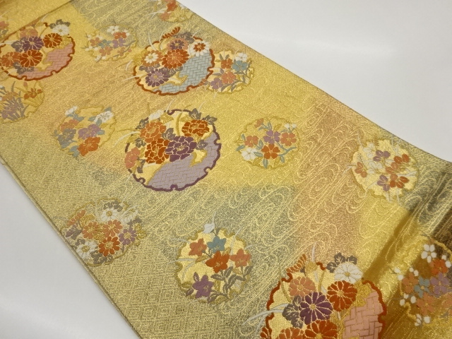 JAPANESE FUKURO OBI / WOVEN FLOWERS