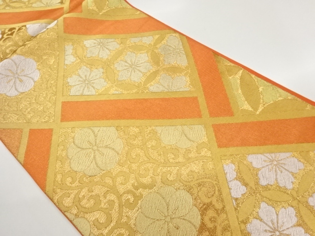 JAPANESE FUKURO OBI / WOVEN SHIPPO PATTERN / KAWASHIMA SELKON